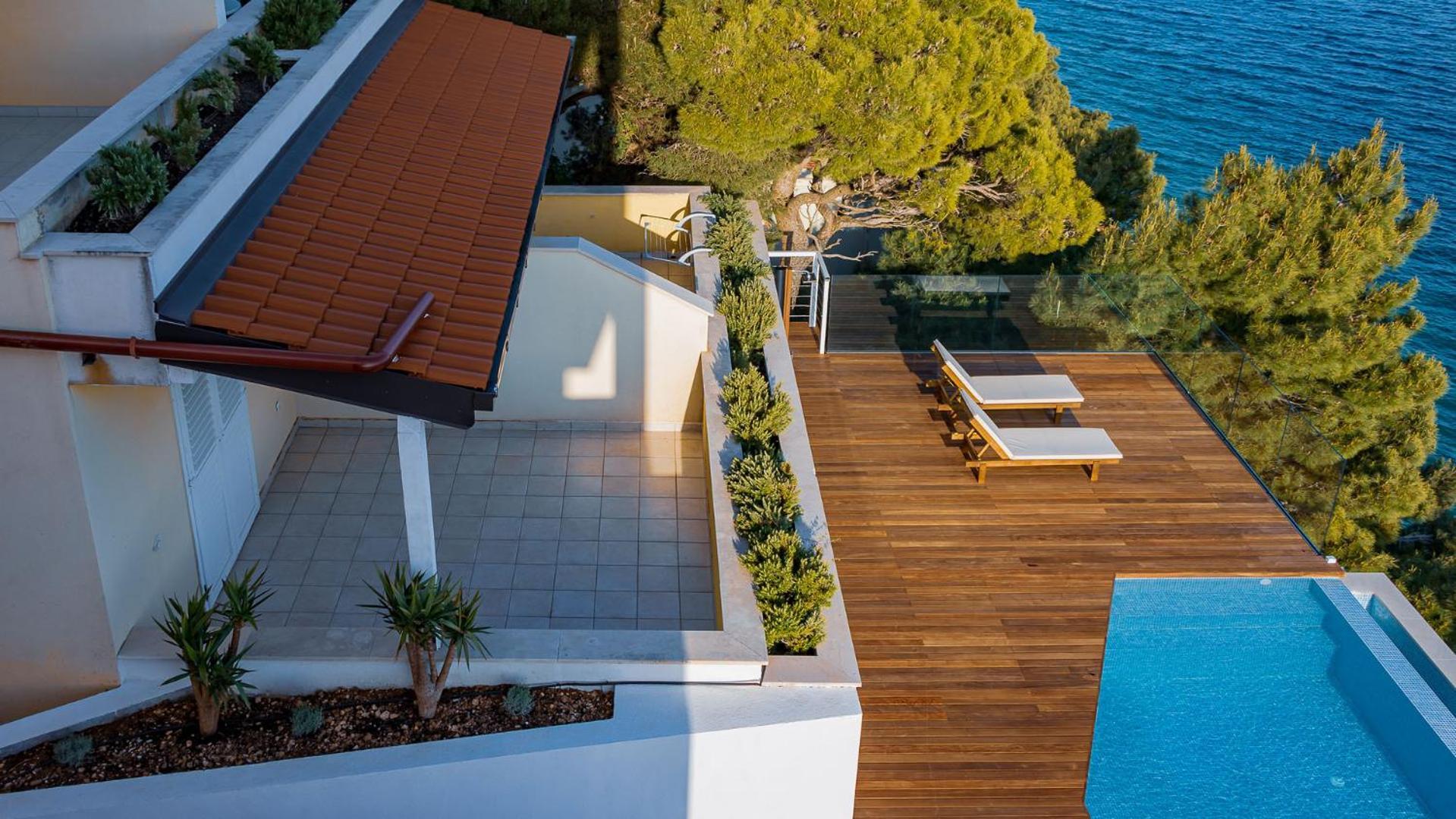 Luxury Apartments Villa Ruzmarina With New Heated Infinity Pool And Lounge Area Marusici  Zewnętrze zdjęcie