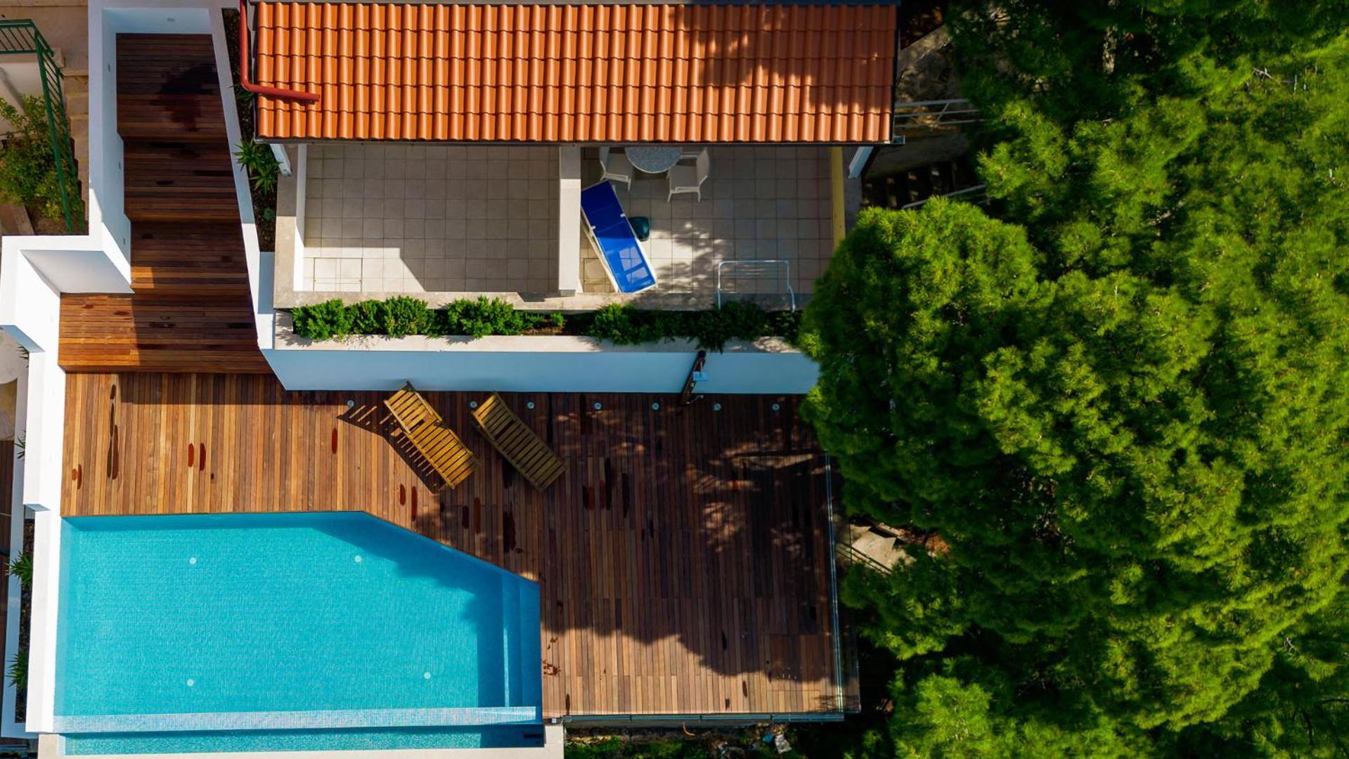 Luxury Apartments Villa Ruzmarina With New Heated Infinity Pool And Lounge Area Marusici  Zewnętrze zdjęcie