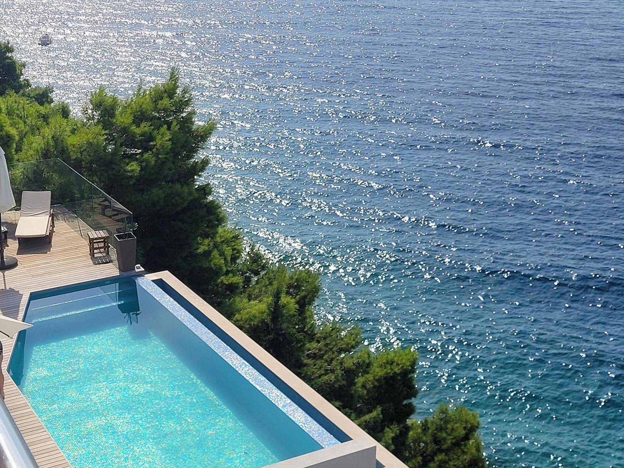 Luxury Apartments Villa Ruzmarina With New Heated Infinity Pool And Lounge Area Marusici  Zewnętrze zdjęcie