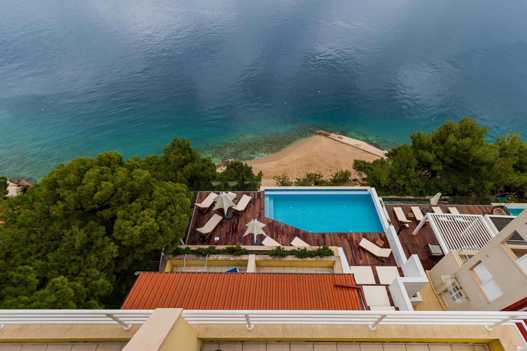 Luxury Apartments Villa Ruzmarina With New Heated Infinity Pool And Lounge Area Marusici  Zewnętrze zdjęcie