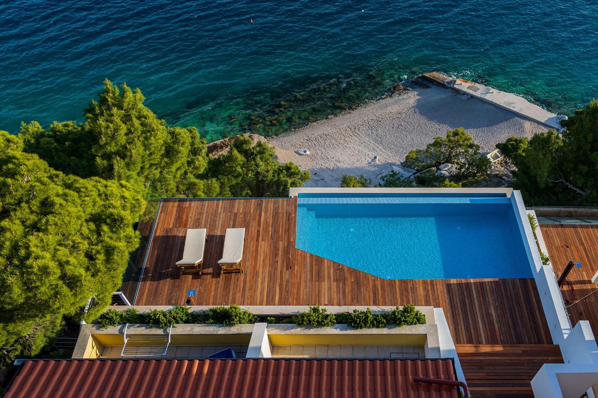 Luxury Apartments Villa Ruzmarina With New Heated Infinity Pool And Lounge Area Marusici  Zewnętrze zdjęcie